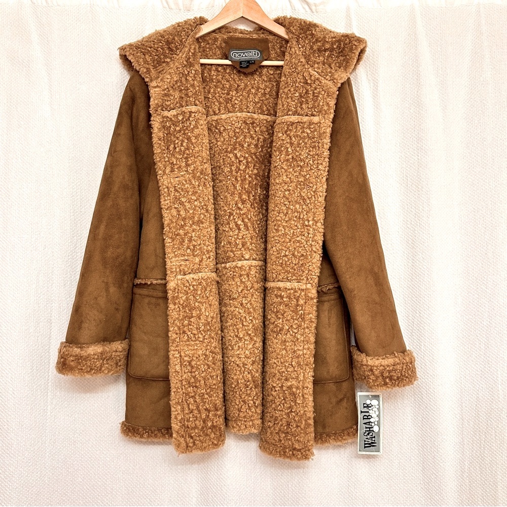 Cozy Brown Teddy Jacket - Hooded Teddy Sherpa Jacket, NWT